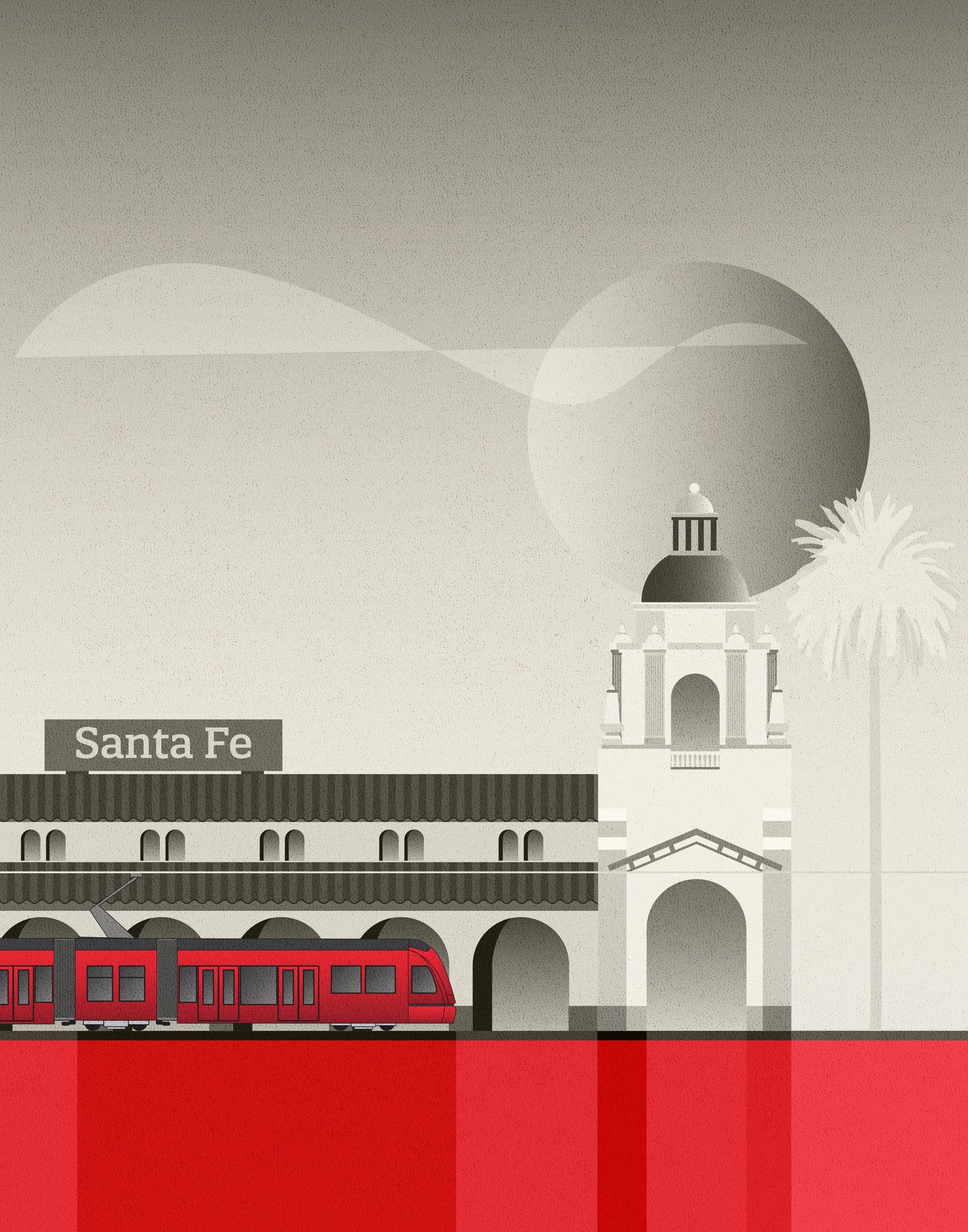 San Diego Trolley at Santa Fe Station