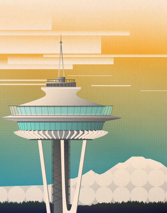 Seattle - Space Needle & Mt. Rainier