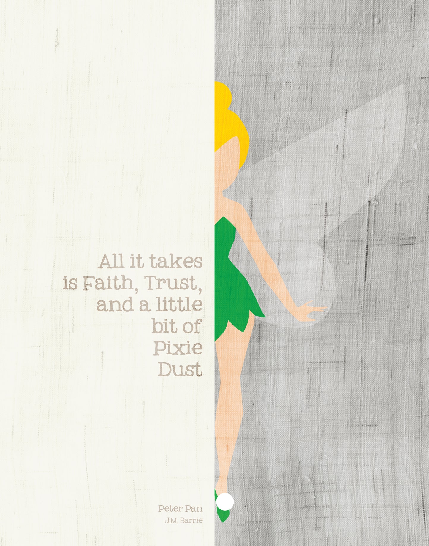 J.M. Barrie / Peter Pan Quote: All It Takes Is Faith, Trust, and a Little Bit of Pixie Dust