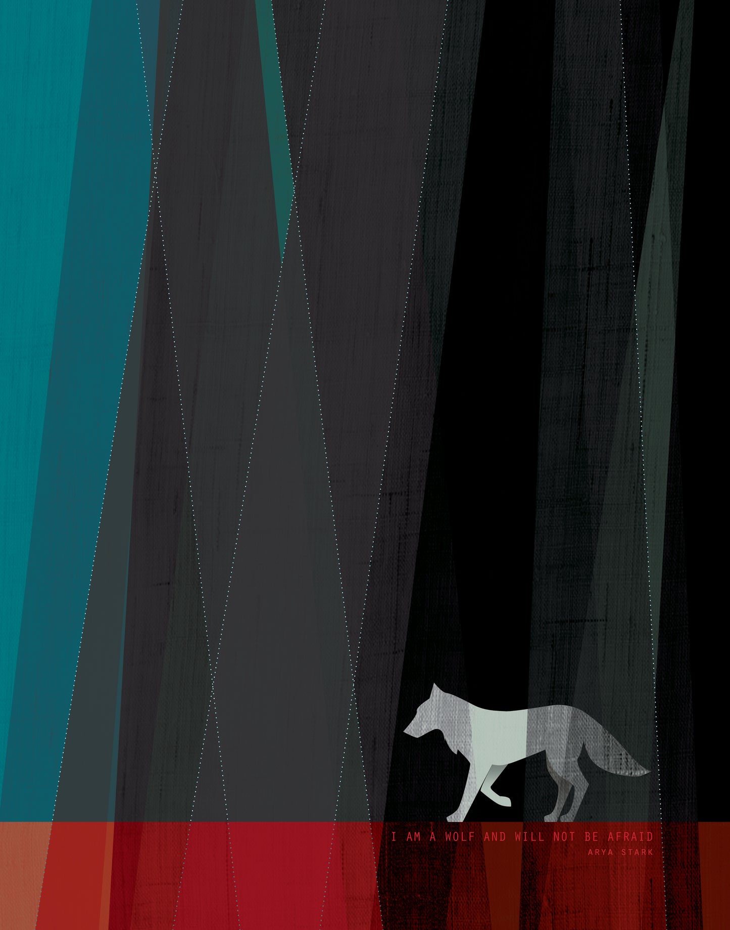 Arya Stark Quote / I am a wolf and will not be afraid / Game of Thrones