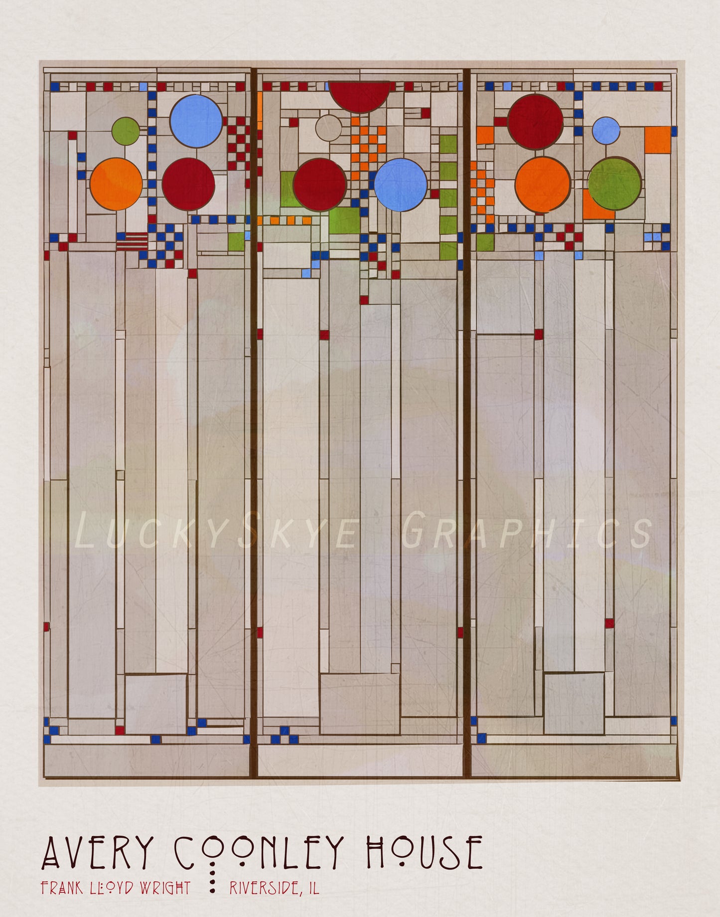 Avery Coonley House Window / Frank Lloyd Wright