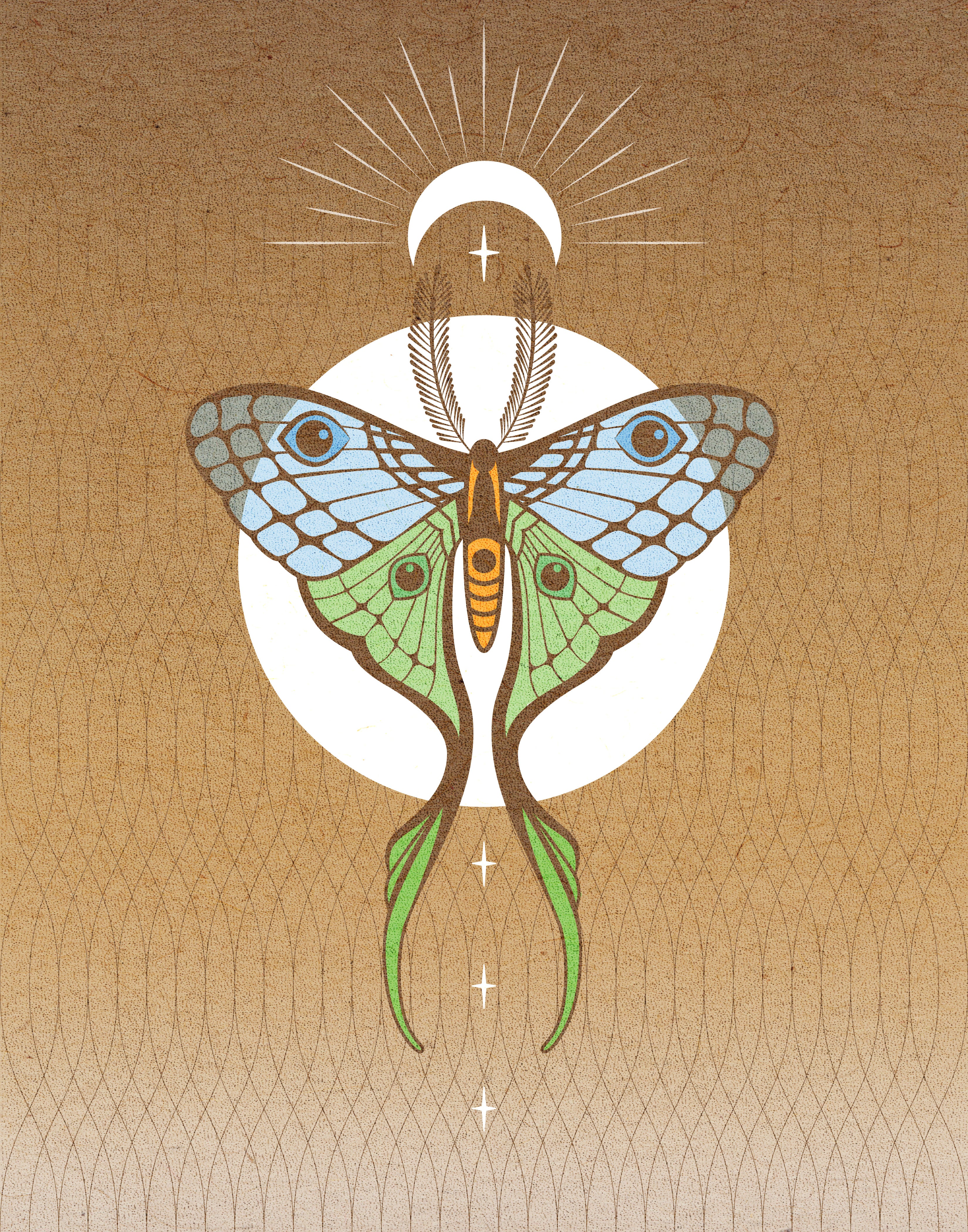 Luna Moth Ransom Note Lunar Moth – LuckySkye Graphics
